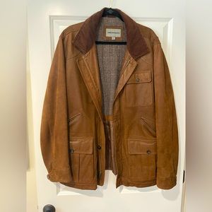 Johnston and Murphy Leather Bomber Jacket Large